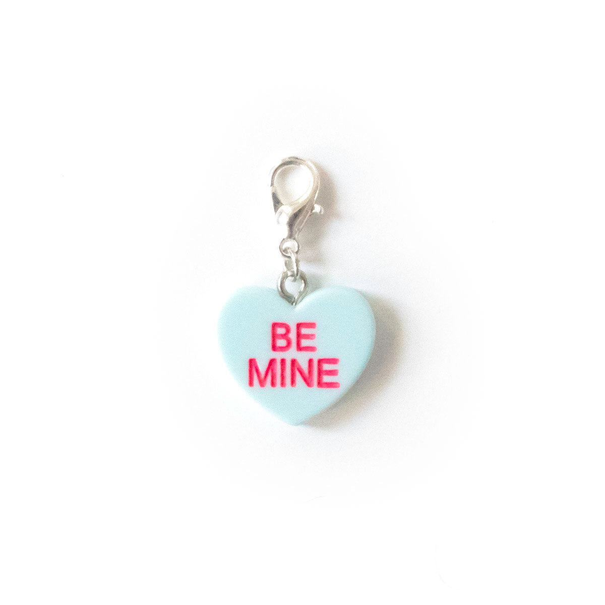 Be Mine Blue Candy Heart Charm Badge Reel Add-on - - Topperswap