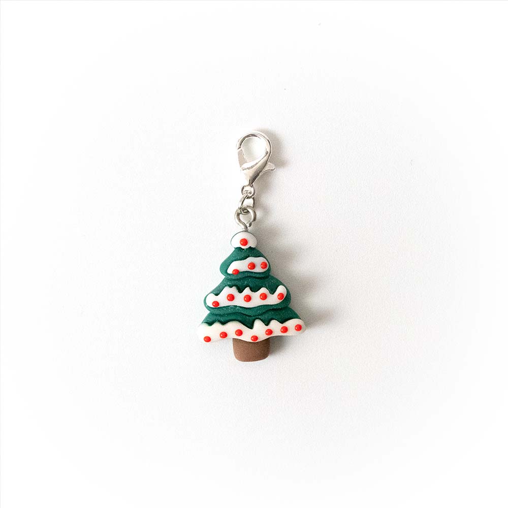 Snowy Christmas Tree Charm Badge Reel Add-on - - Topperswap