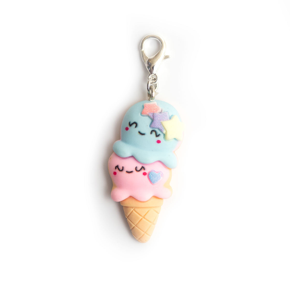Cute Ice Cream Cone Charm Badge Reel Add-on - - Topperswap