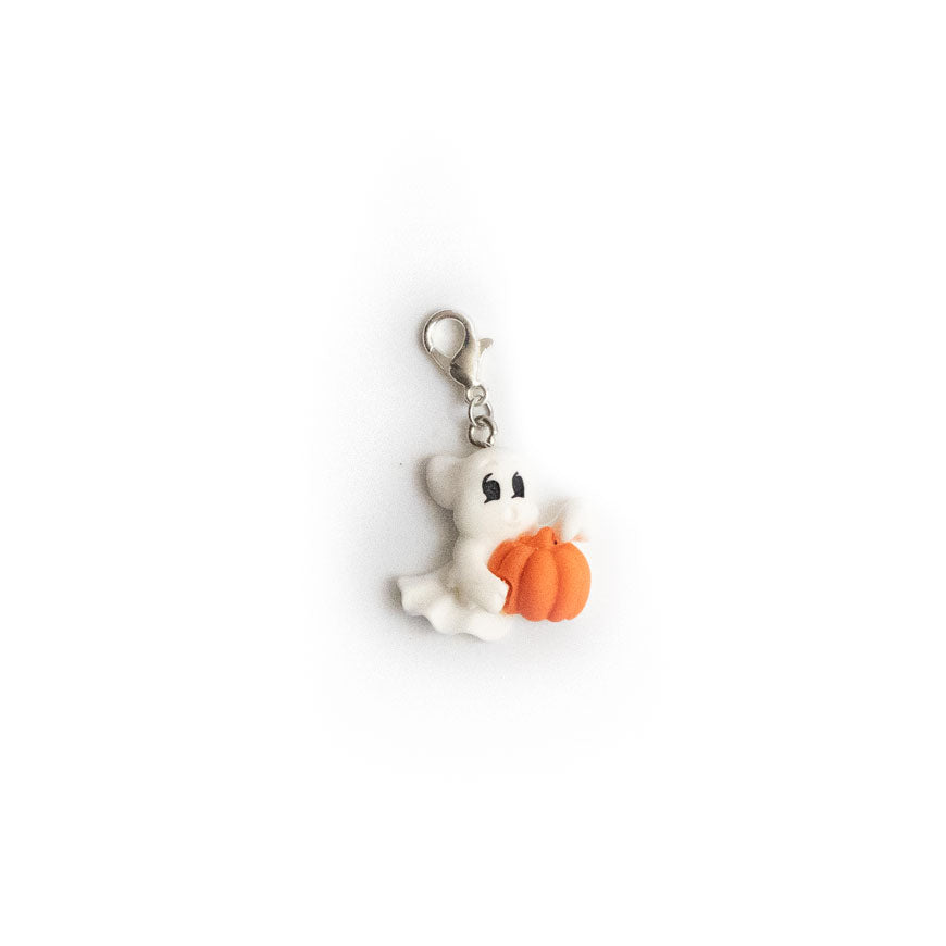 Ghost Pumpkin Charm Badge Reel Add-on - - Topperswap