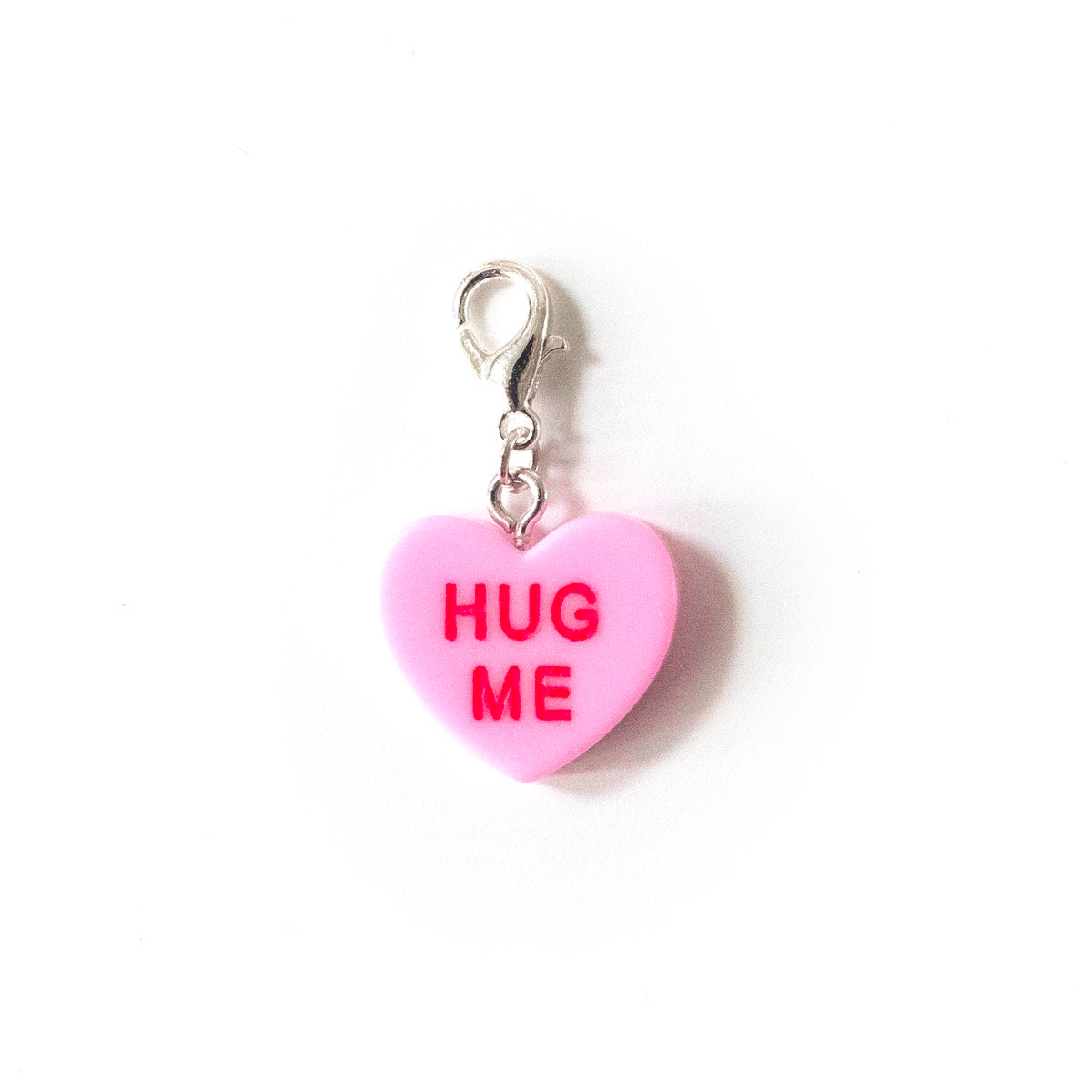 Hug Me Pink Candy Heart Charm Badge Reel Add-on - - Topperswap
