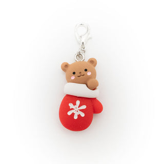 Christmas Bear Stocking Charm Badge Reel Add-on