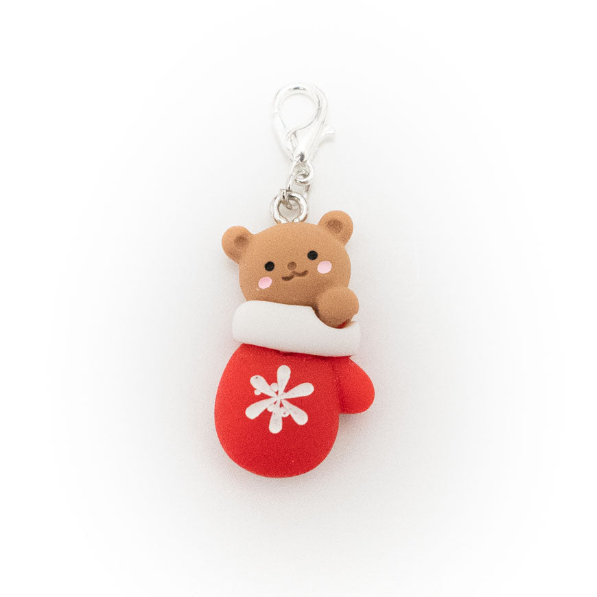 Christmas Bear Stocking Charm Badge Reel Add-on - - Topperswap