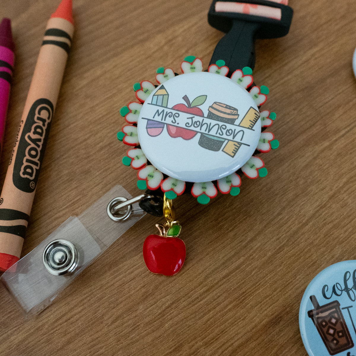 Apple Charm Badge Reel Add-on - - Topperswap