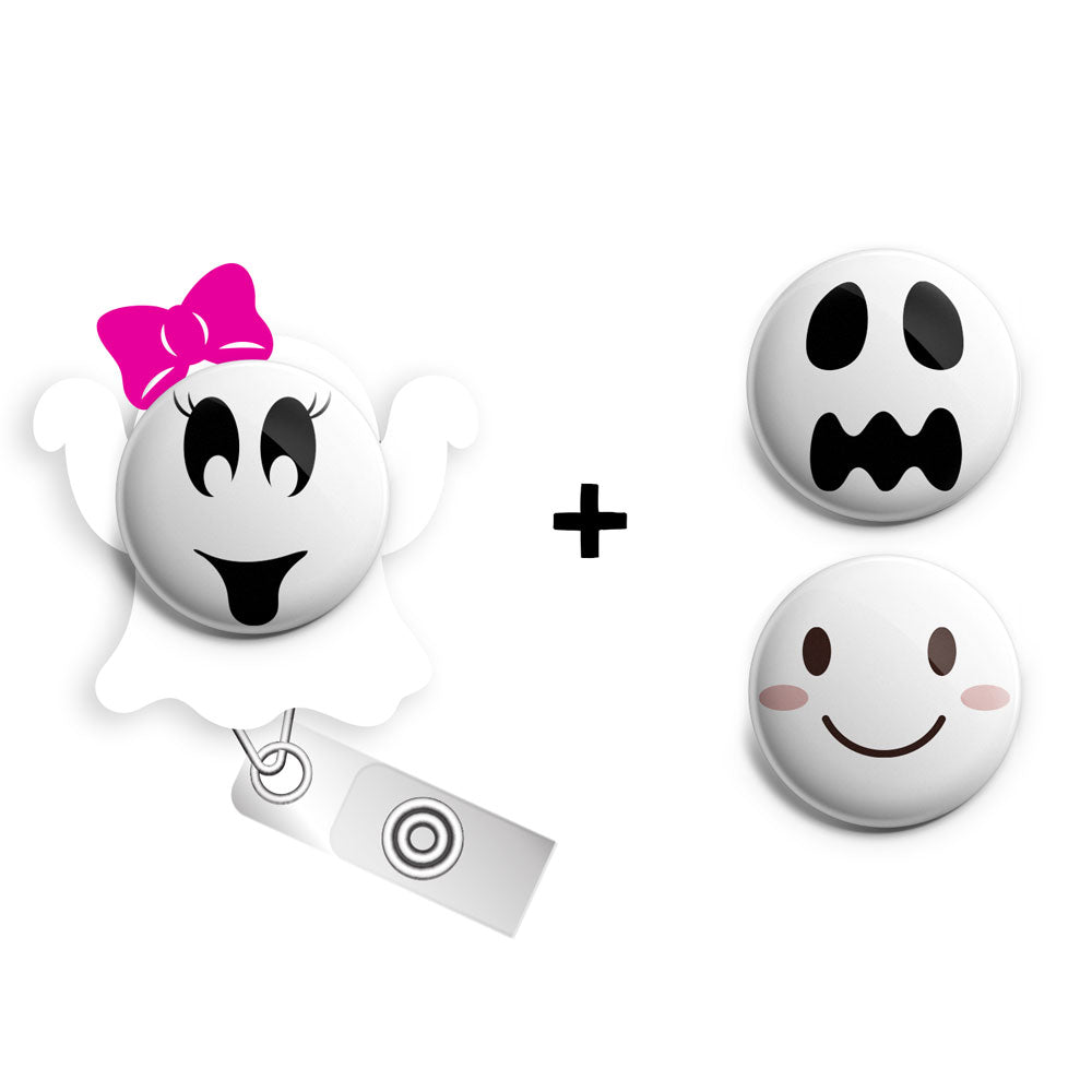 Boo Bundle with Bow Starter Bundle (Save 10%) Halloween RN Gift, Bat Badge Reel, Badge Holder • Swapfinity - Alligator Clip - Topperswap