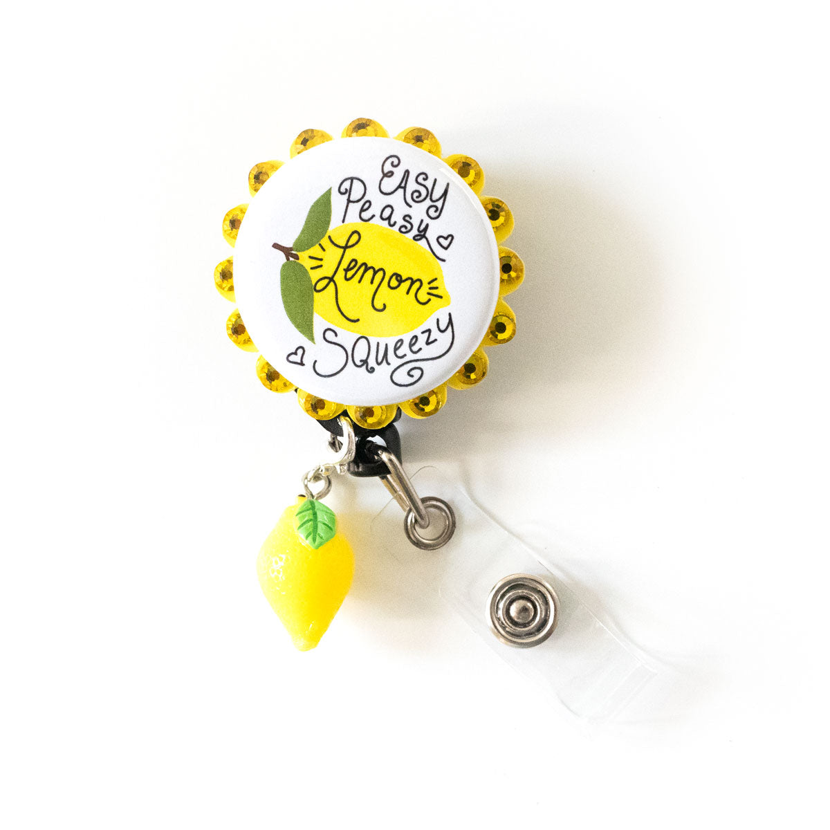 Lemon Bling Bundle Swapfinity Retractable ID Badge Reel Bundle *Limited Edition* - Alligator Clip / Black - Topperswap