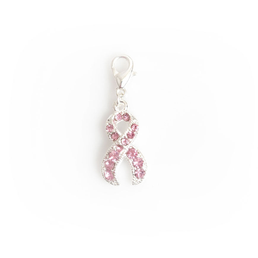 Pink Ribbon Breast Cancer Charm Badge Reel Add-on - - Topperswap
