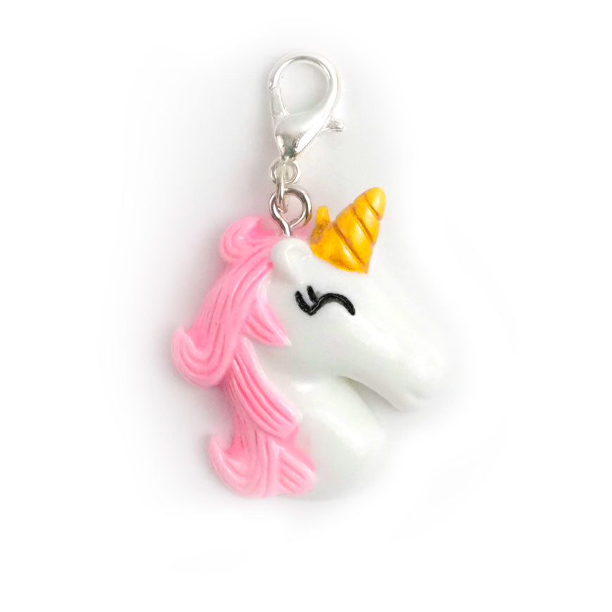 Cute Pink Unicorn Charm Badge Reel Add-on - - Topperswap