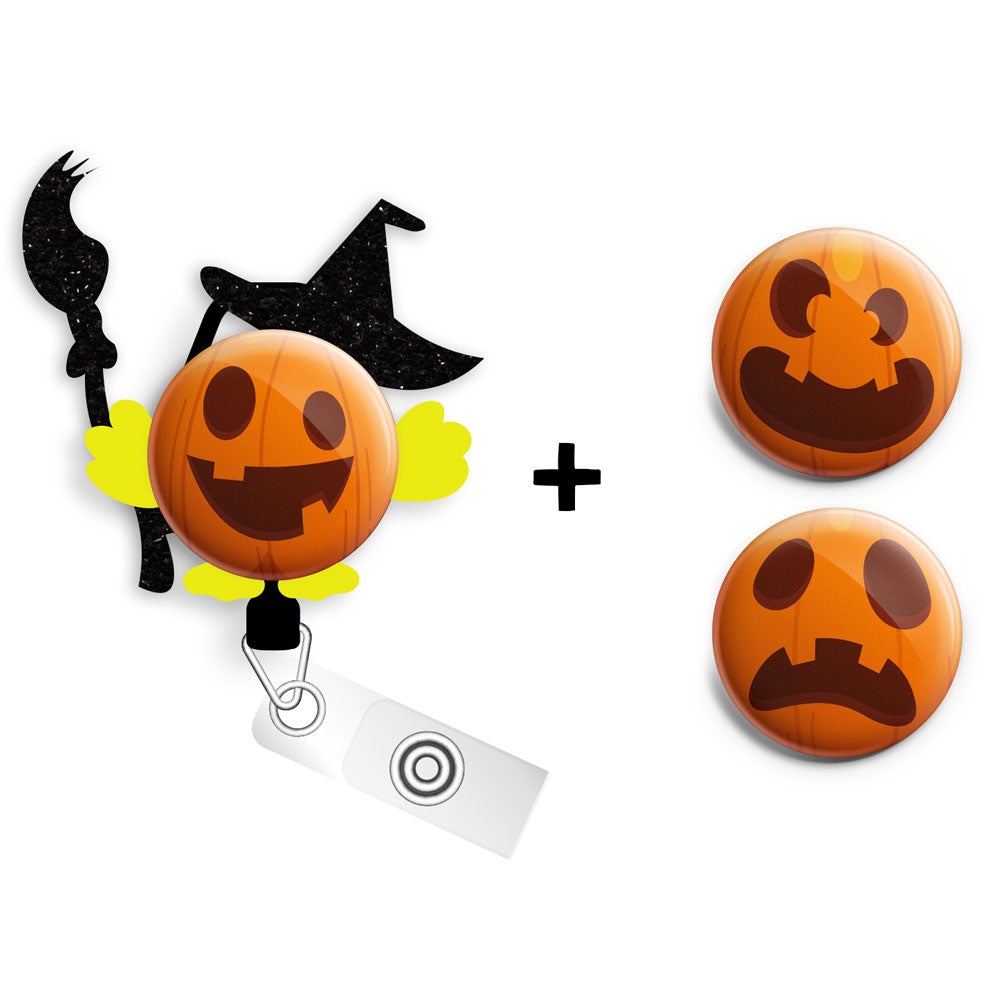 Bewitching Pumpkin Starter Bundle (Save 10%) Halloween RN Gift, Bat Badge Reel, Badge Holder • Swapfinity - Slide Clip/Lanyard - Topperswap