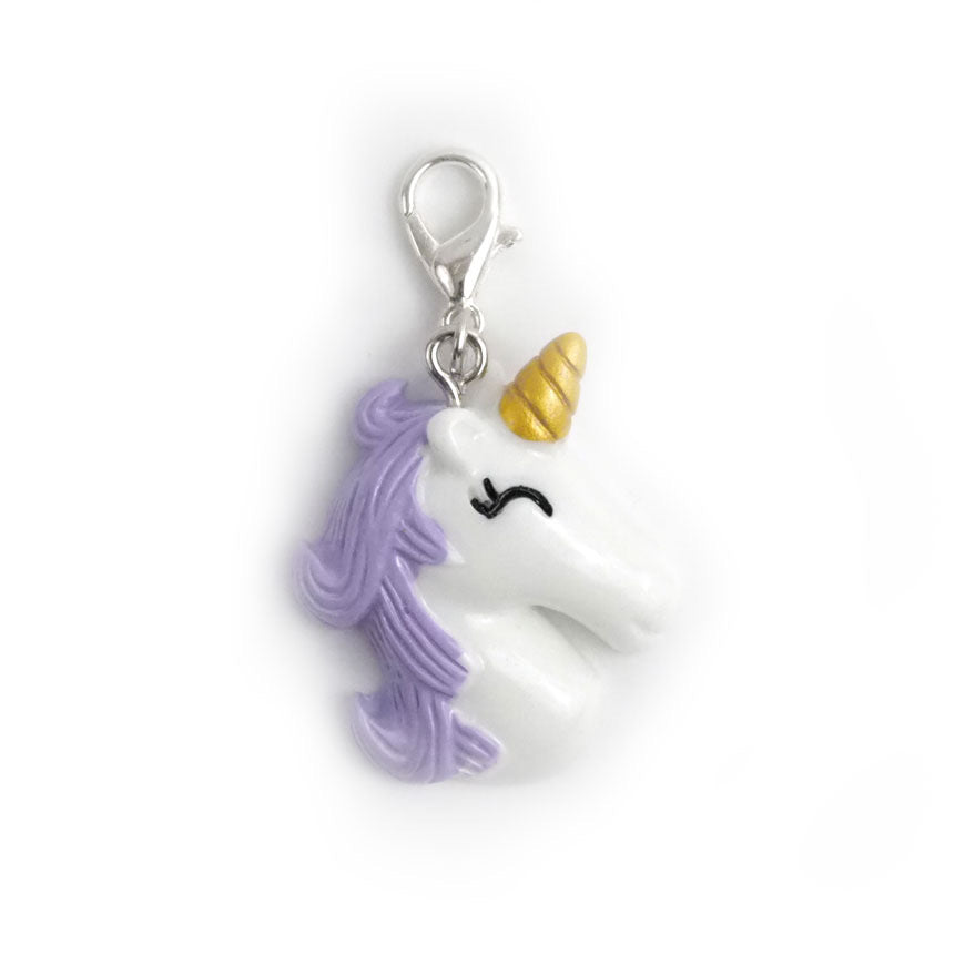Cute Purple Unicorn Charm Badge Reel Add-on - - Topperswap