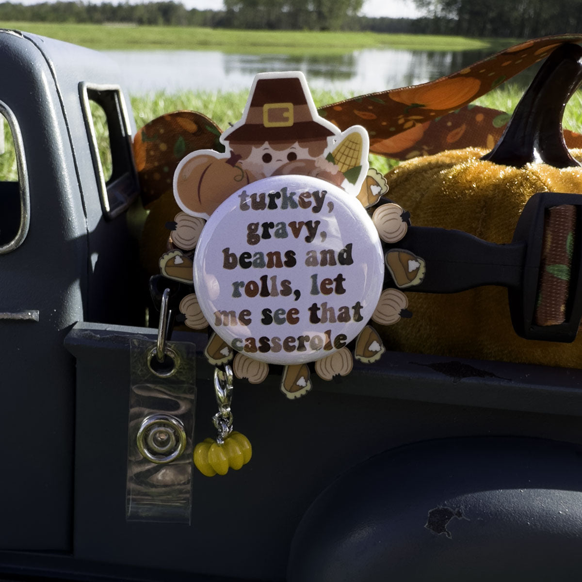 Yellow Fall Pumpkin Charm Reel Add-on - - Topperswap