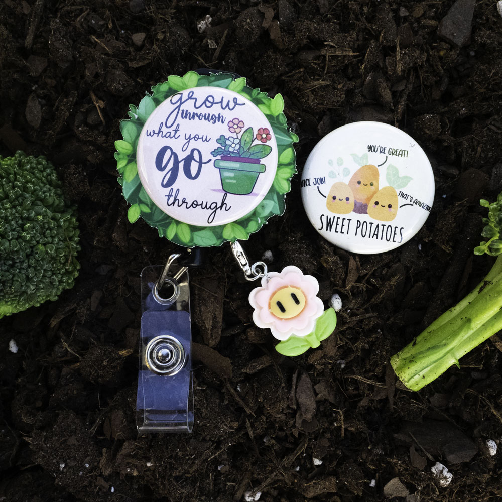 Happy Flower Badge Reel Add-on - - Topperswap