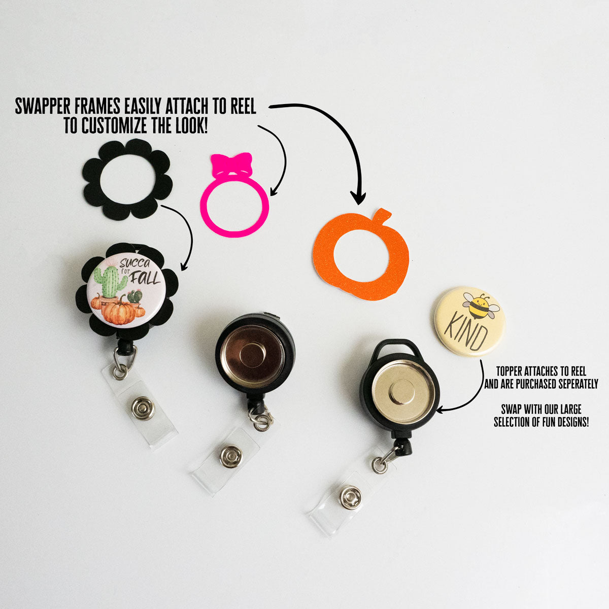 Swapfinity SnapLock Badge Reels Bundle 4-Pack (Save 10%) - - Topperswap