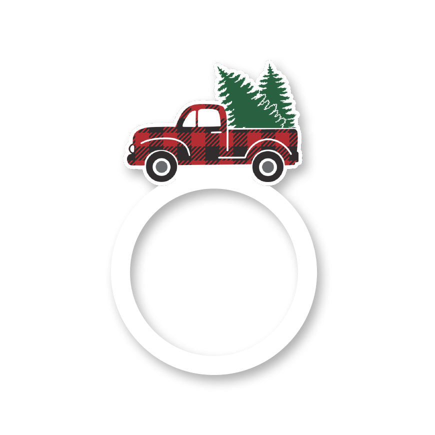 Buffalo Plaid Christmas Truck Swapfinity Swapper Frame - - Topperswap