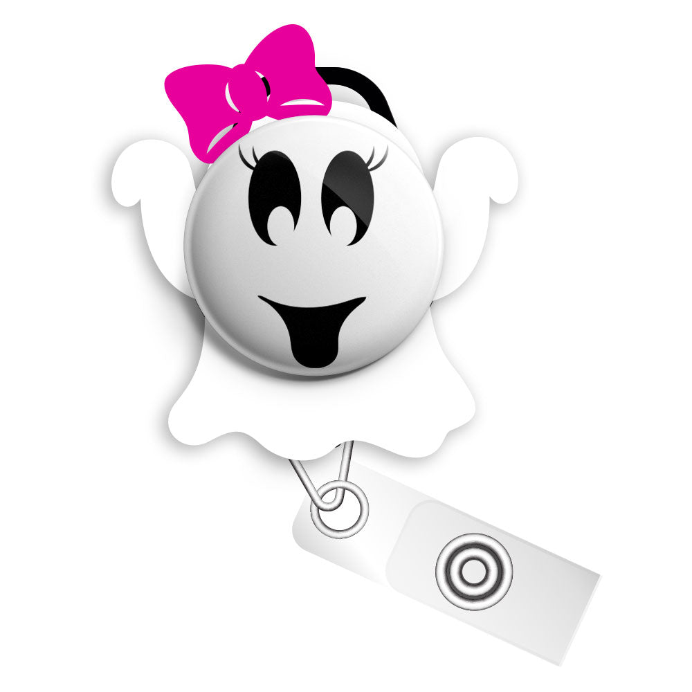 Whitney the Ghost Starter Bundle (Save 5%) • Ghost Halloween Retractable Magnetic ID Badge Reel, ID Holder • Swapfinity - Slide Clip/Lanyard - Topperswap