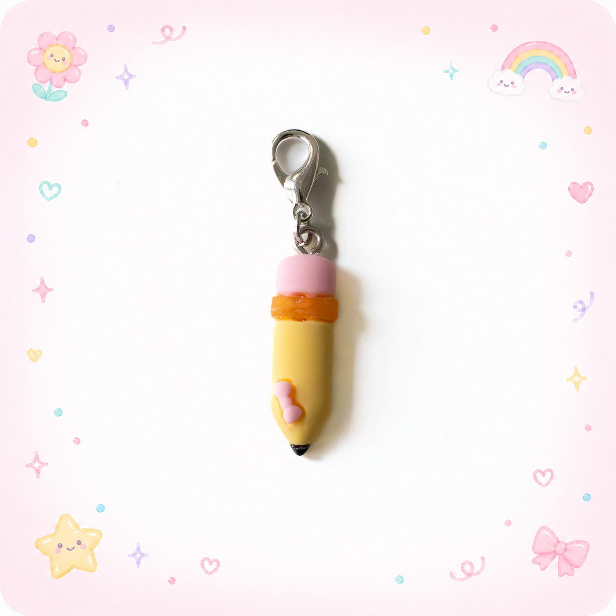Heart Pencil Teacher Badge Reel Add-on - - Topperswap