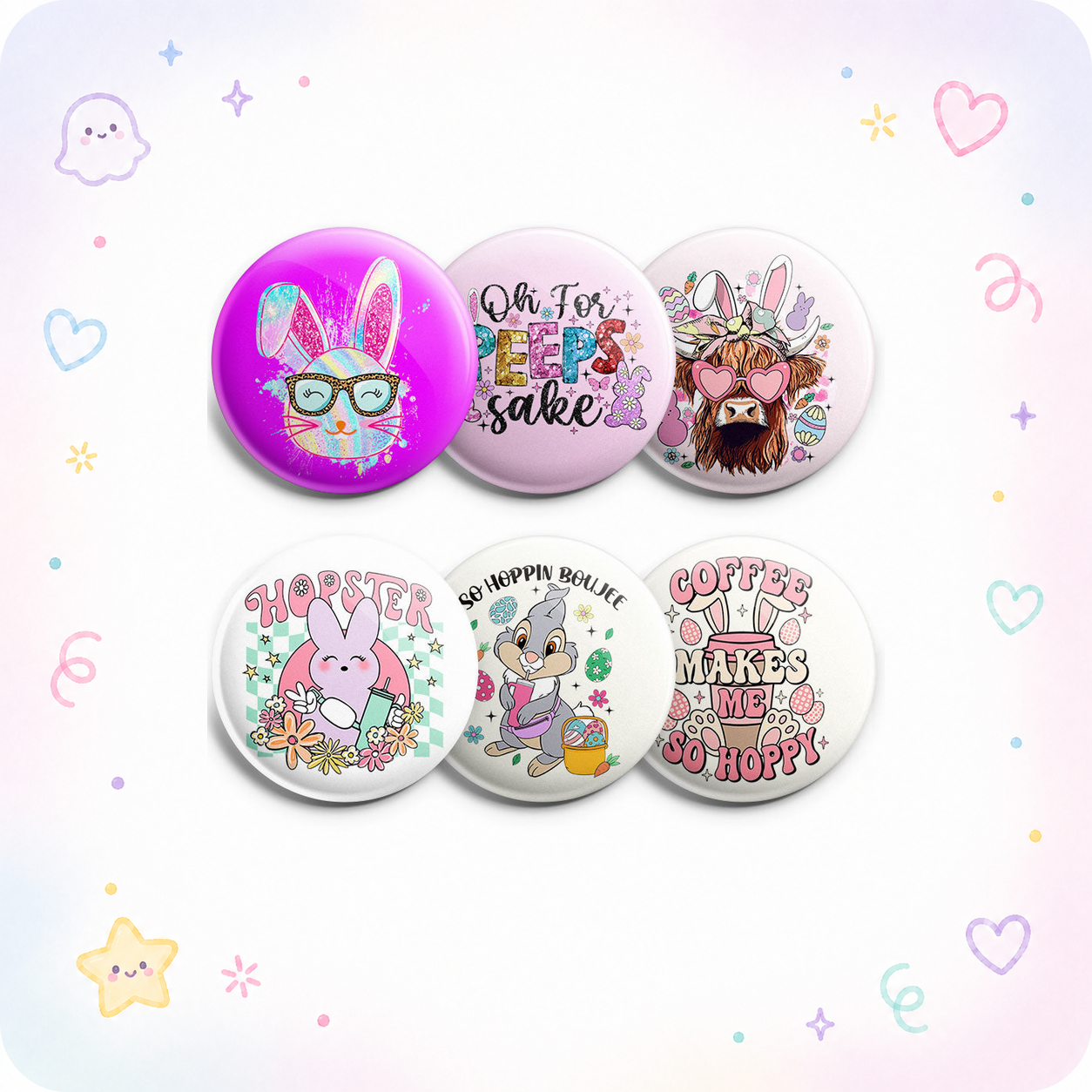 Trendy Easter Joy Topper 6-Pack - - Topperswap