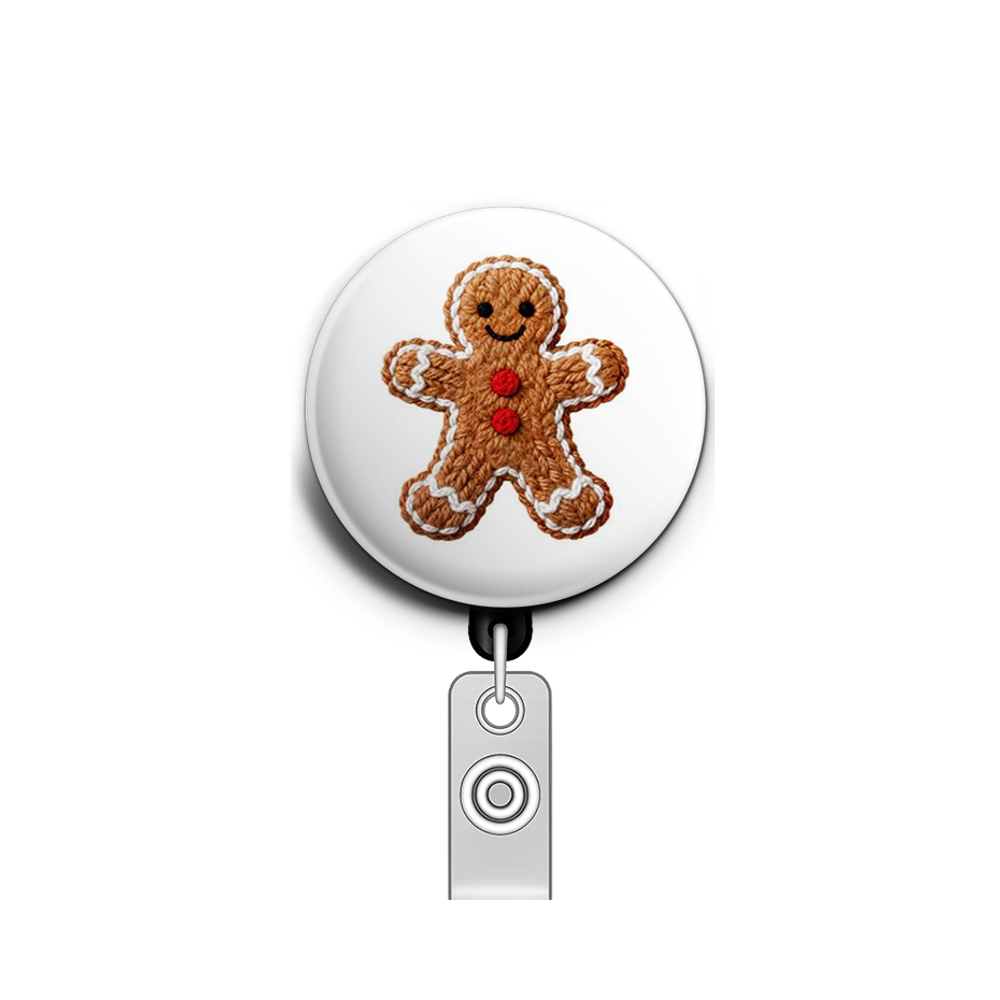 Gingerbread Swapfinity Retractable ID Badge Reel - - Topperswap