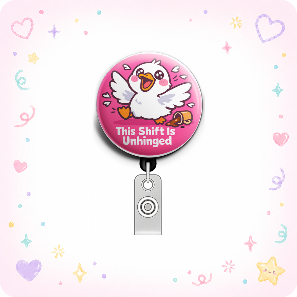 This Shift is Unhinged Swapfinity Retractable ID Badge Reel - - Topperswap