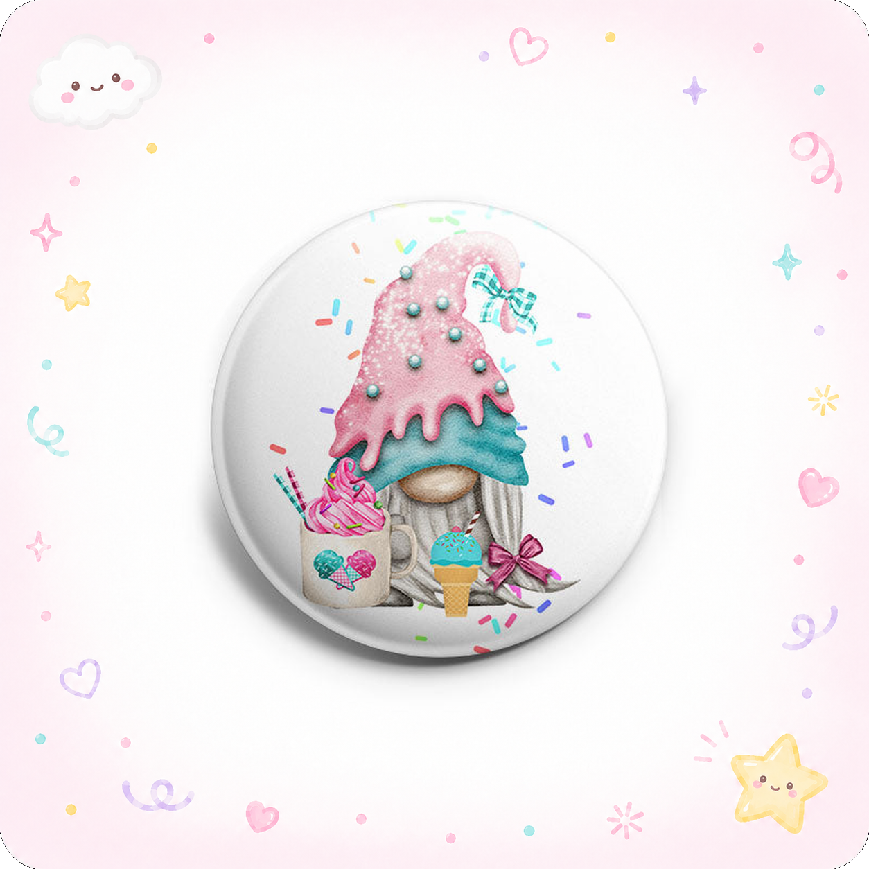 Ice Cream Melt Gnome Topper - - Topperswap