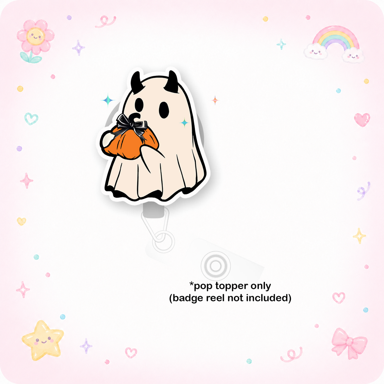 Pumpkin Treat Ghost Pop Topper - - Topperswap