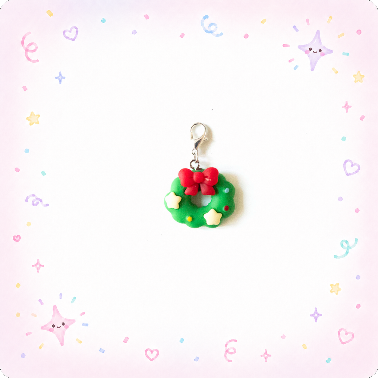 Christmas Wreath Charm Swapfinity Badge Reel Add-on - - Topperswap