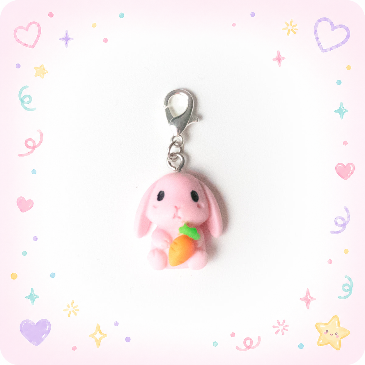 Sweet Bunny Charm Badge Reel Add-on - - Topperswap