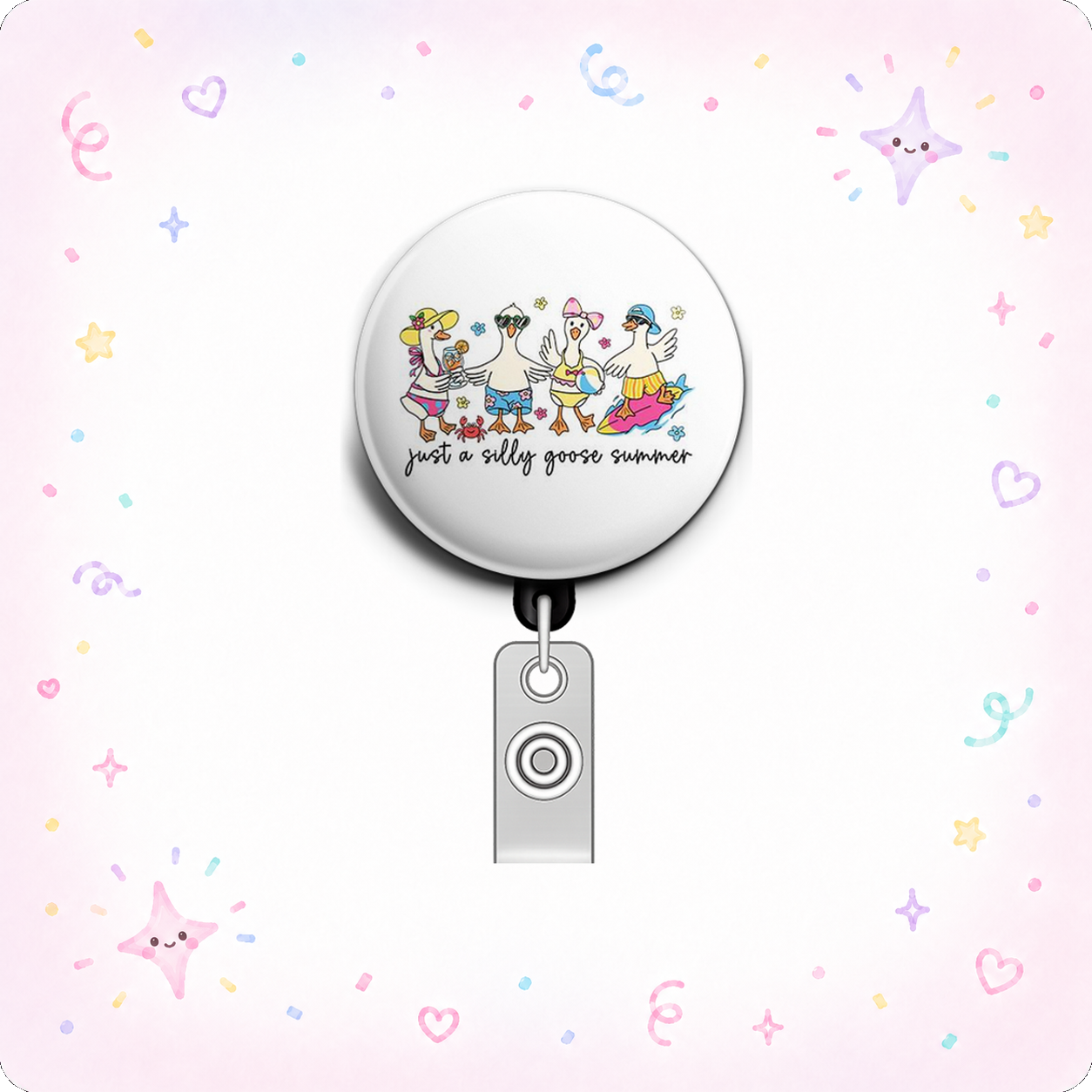 Silly Goose Squad Swapfinity Retractable ID Badge Reel - - Topperswap