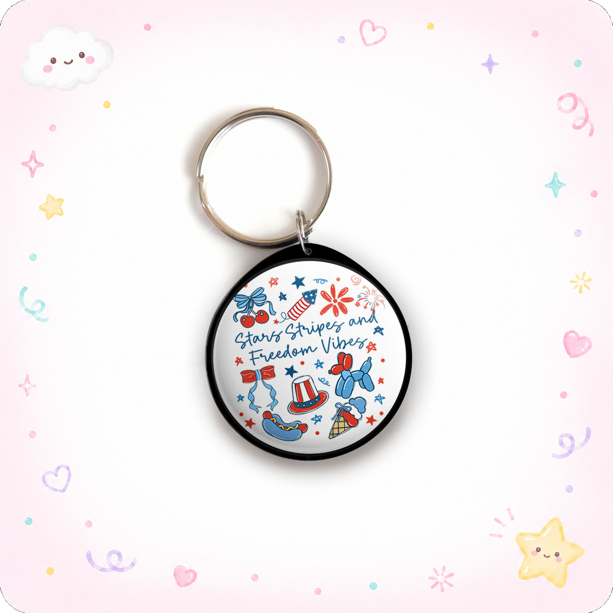 Stars, Stripes & Freedom Vibes Keychain - - Topperswap