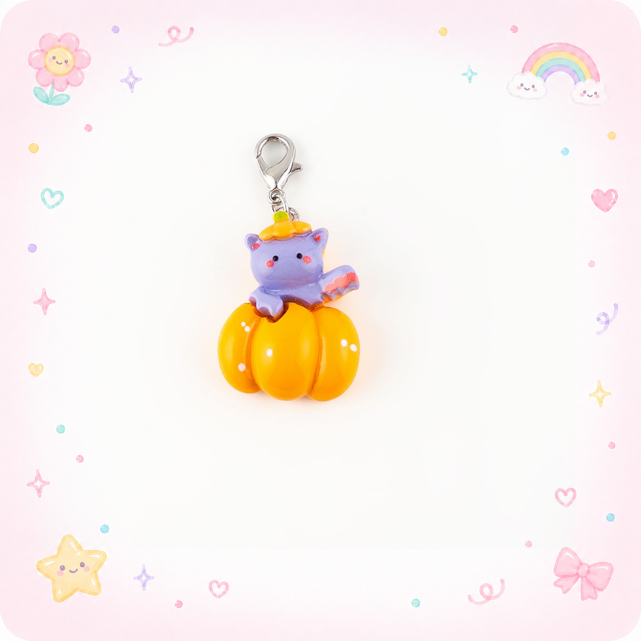Pumpkin Kitty Charm Swapfinity Badge Reel Add-on - - Topperswap