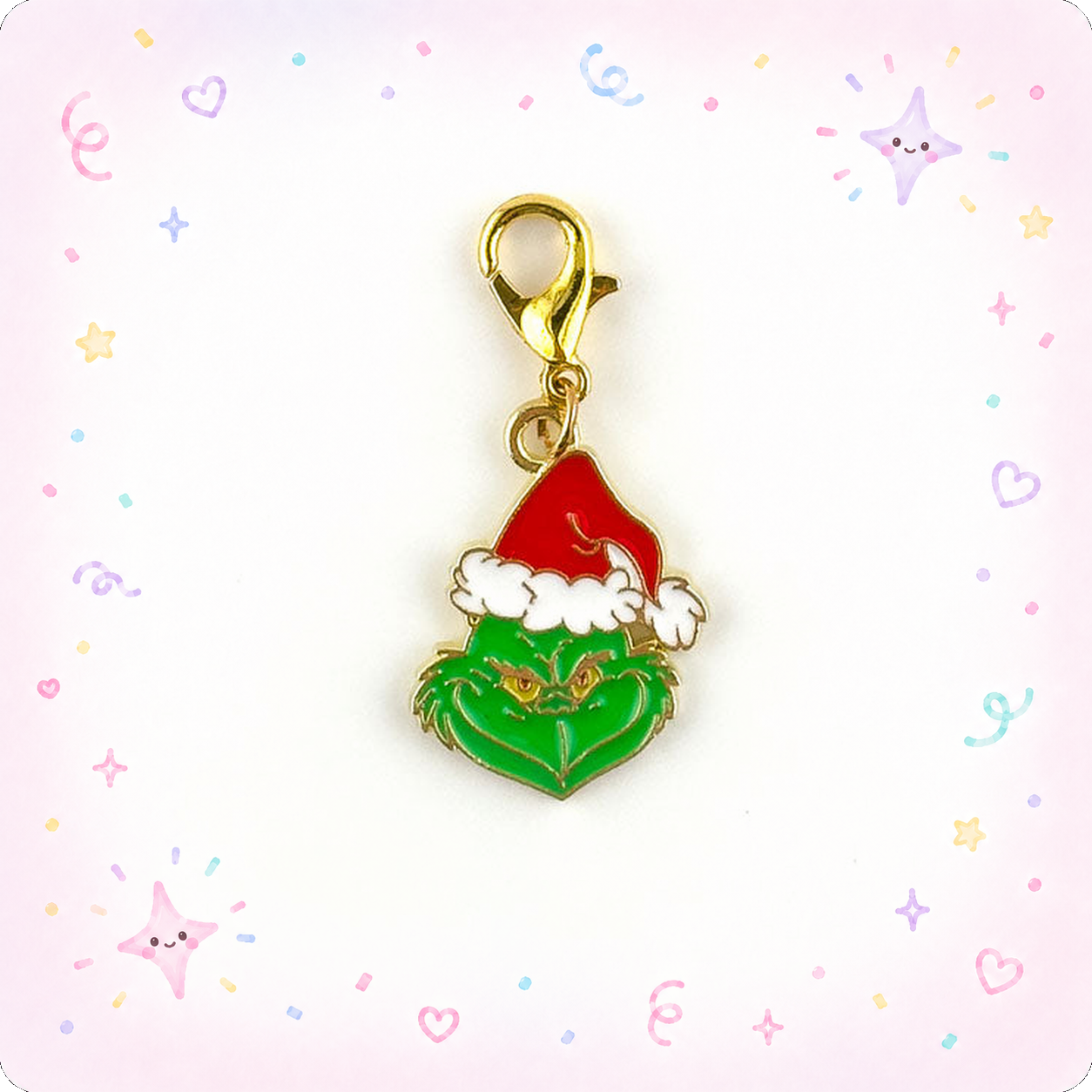 Grinchy Grin Charm Swapfinity Badge Reel Add-on - - Topperswap