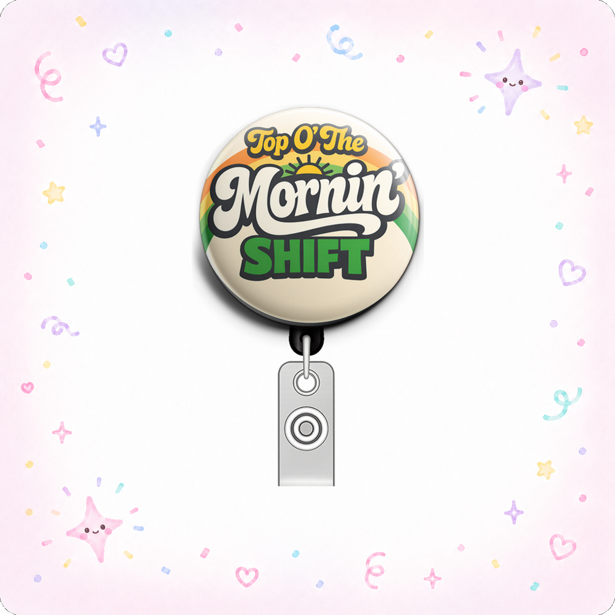 Top O the Mornin Shift Swapfinity Retractable ID Badge Reel - - Topperswap