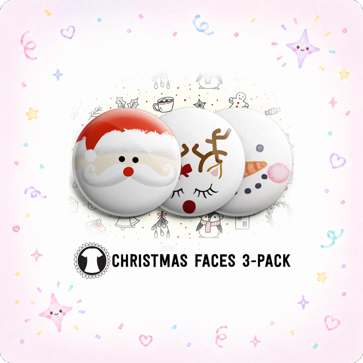 Christmas Face 3-Pack - (Save 5%) - - Topperswap