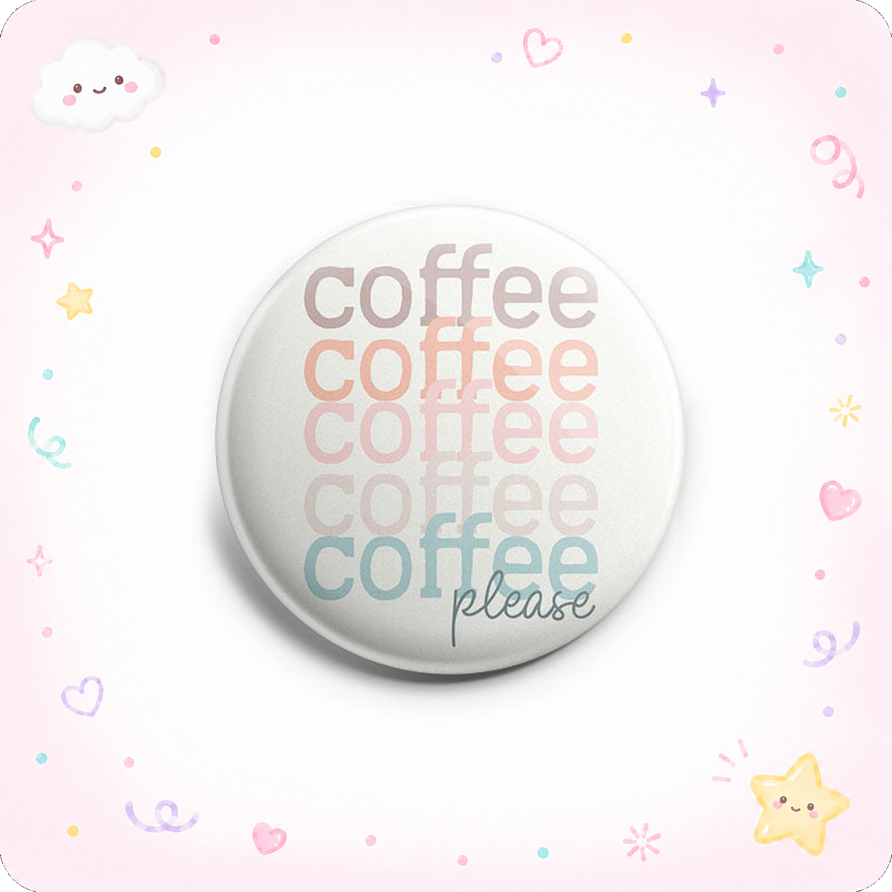 Pastel Coffee Please Topper - - Topperswap