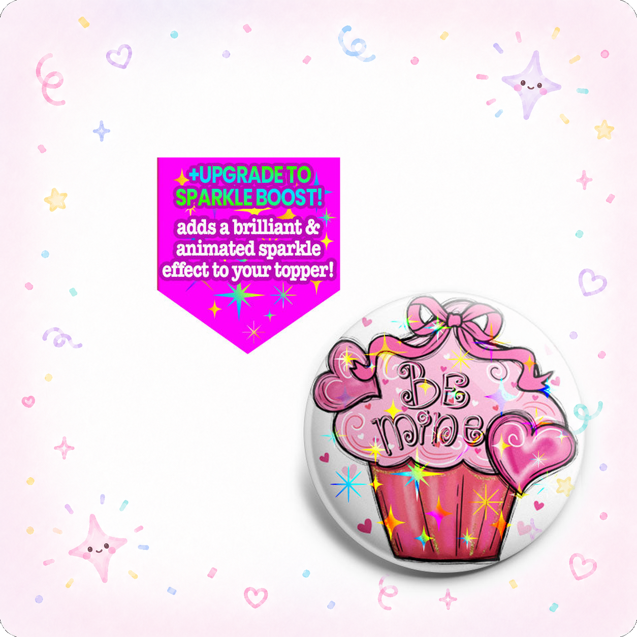 Be Mine Cupcake Topper - - Topperswap