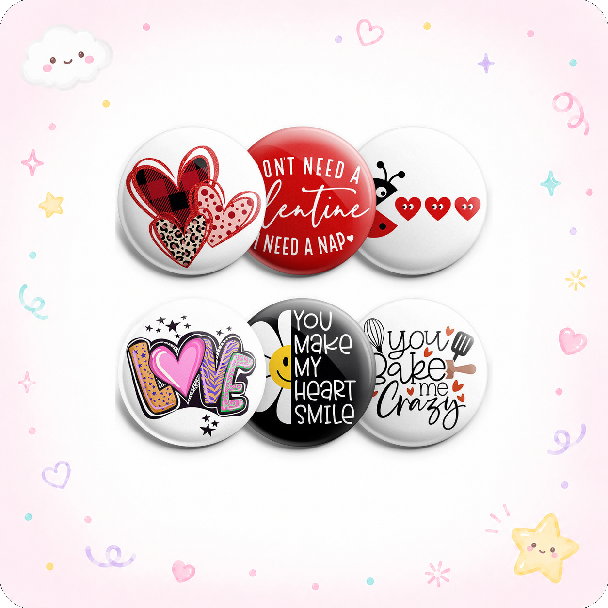 All Hearts and Smiles 6-Pack - - Topperswap
