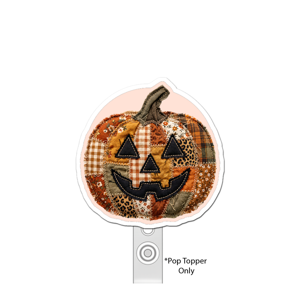 Patchwork Pumpkin Warrior Pop Topper
