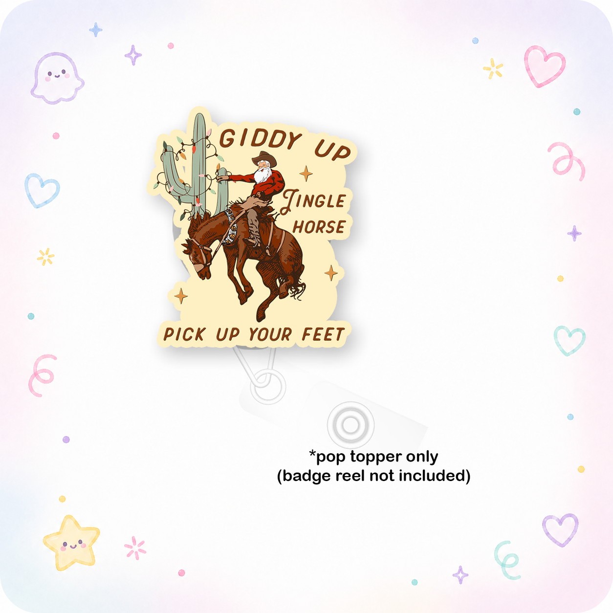 Giddy Up Christmas Cowboy Pop Topper - - Topperswap