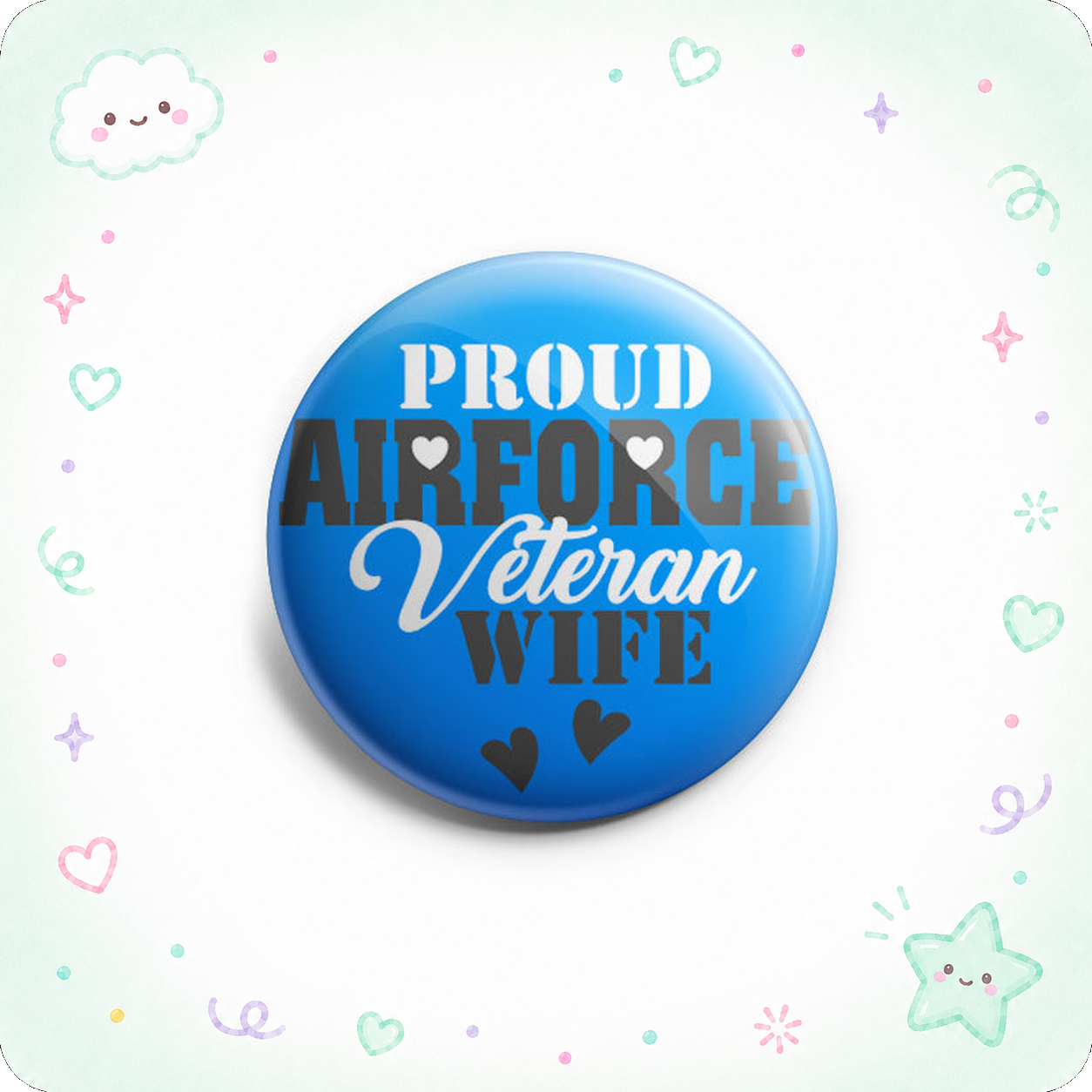 Proud Air Force Veteran Wife Topper - - Topperswap