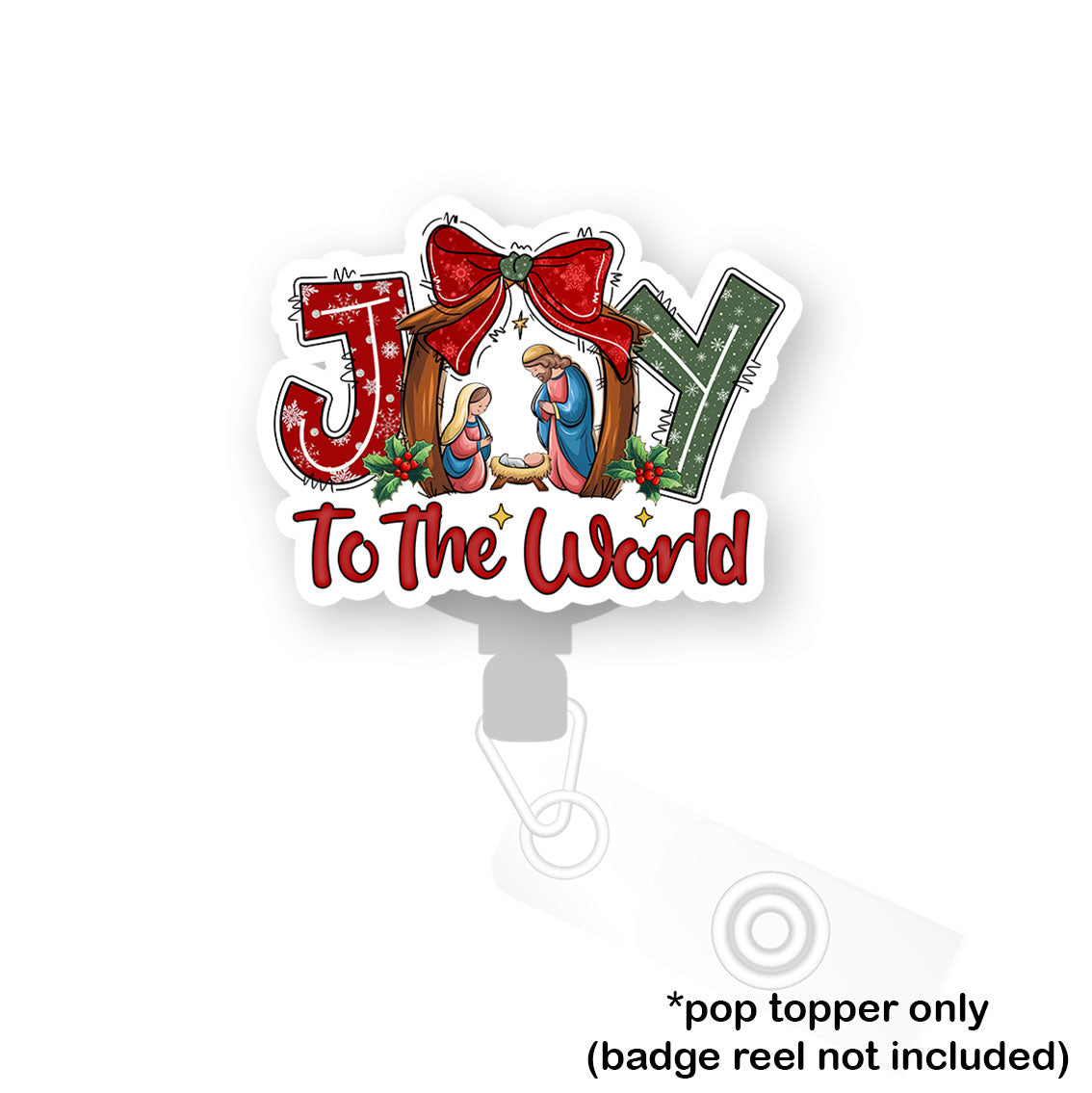 Joy to the World Sparkling Nativity Scene Pop Topper - Classic Shine - Topperswap