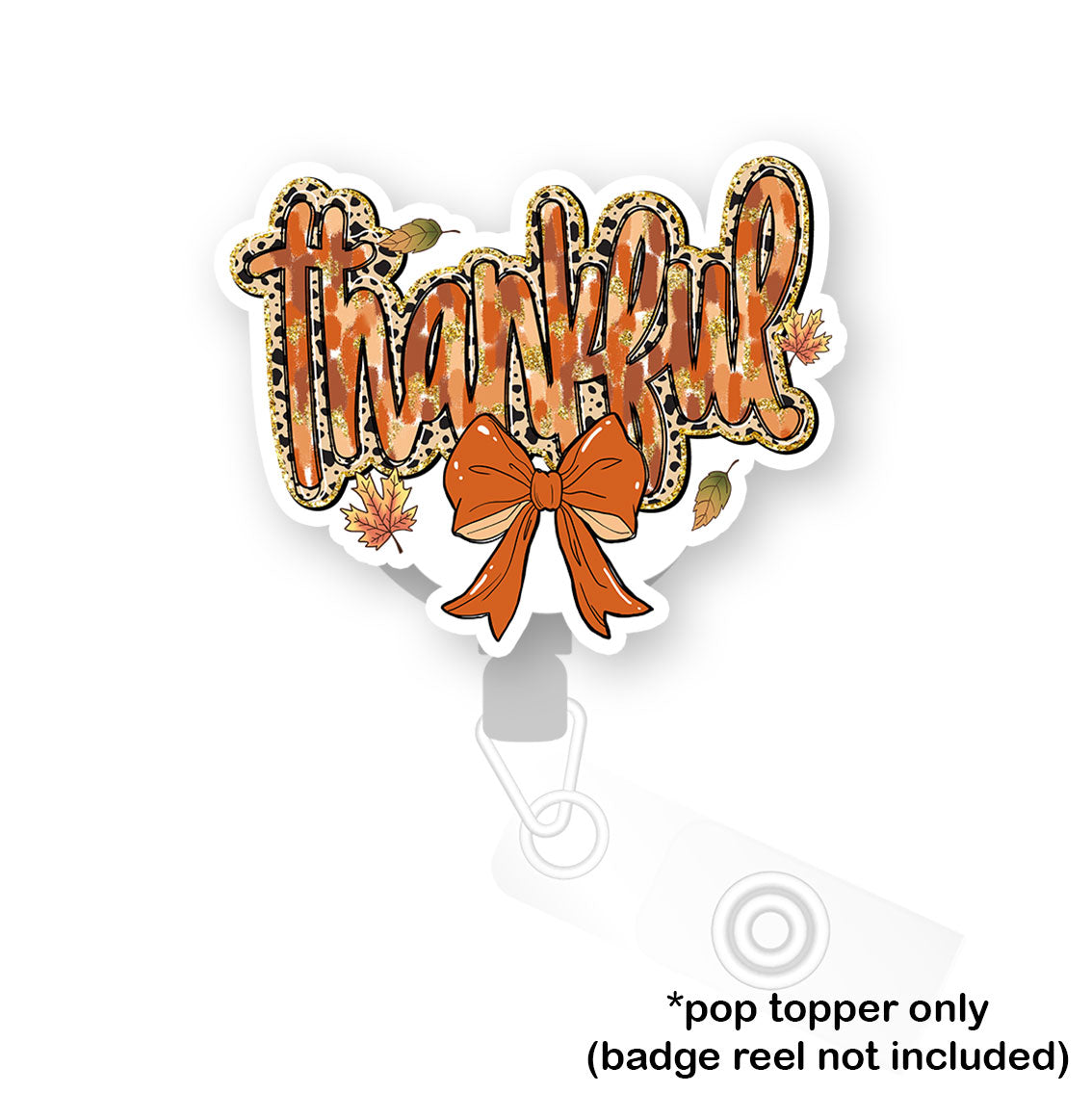 Thankful Leopard Bow Pop Topper -  - Topperswap