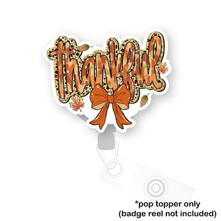 Thankful Leopard Bow Pop Topper