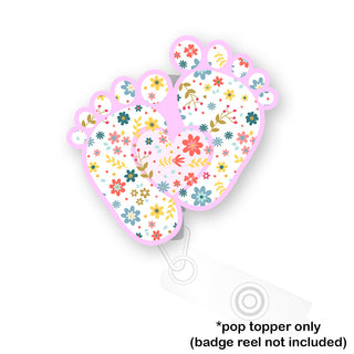 Baby Feet Floral Pop Topper
