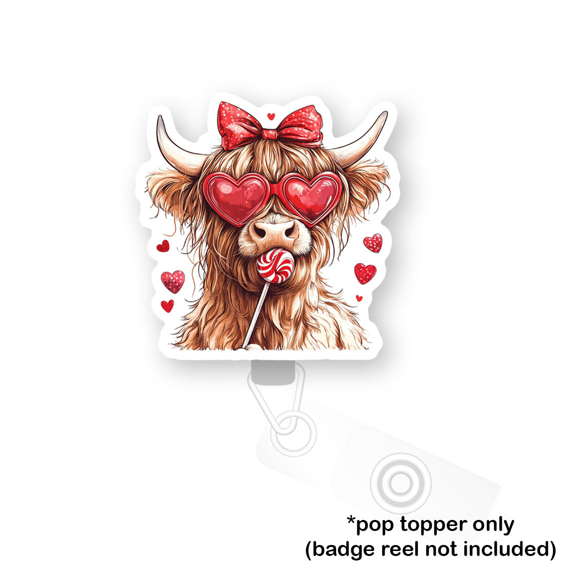 Sweetheart Highland Cow Pop Topper