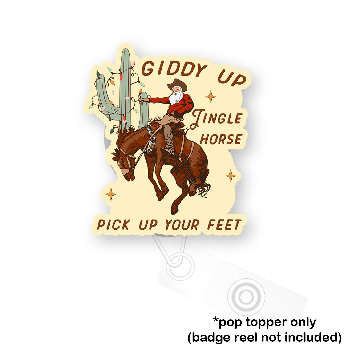 Giddy Up Christmas Cowboy Pop Topper - Classic Shine - Topperswap