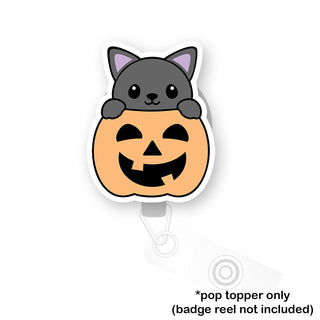 Pumpkin Peek-a-Boo Cat Pop Topper