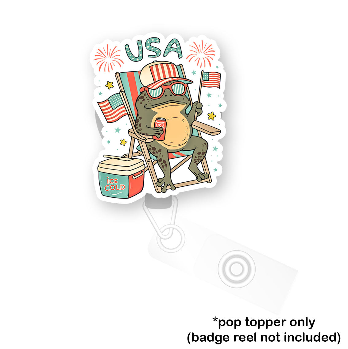 Chillin' Frog of Freedom Pop Topper - Flex - Matte - Topperswap