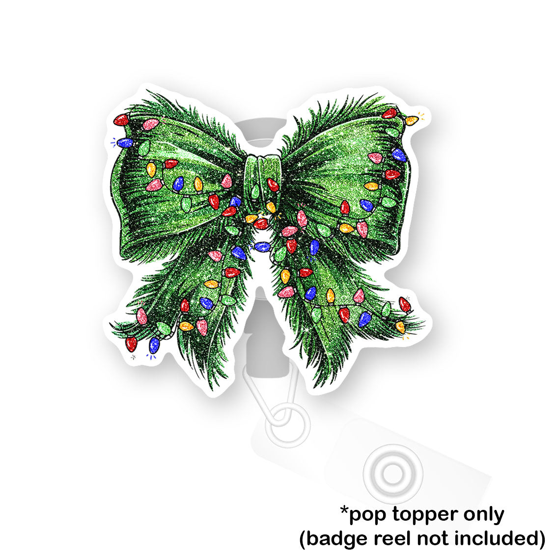 Festive Evergreen Bow Pop Topper - Classic Shine - Topperswap