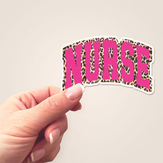 Trendy Leopard Nurse Sticker
