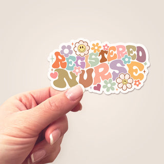 Retro RN Flower Sticker